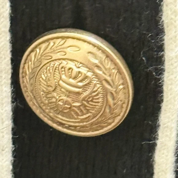 L'AGENCE. Black & White Ronny Piped Wool and Cotton Cardigan. Size Medium. - Picture 5 of 10